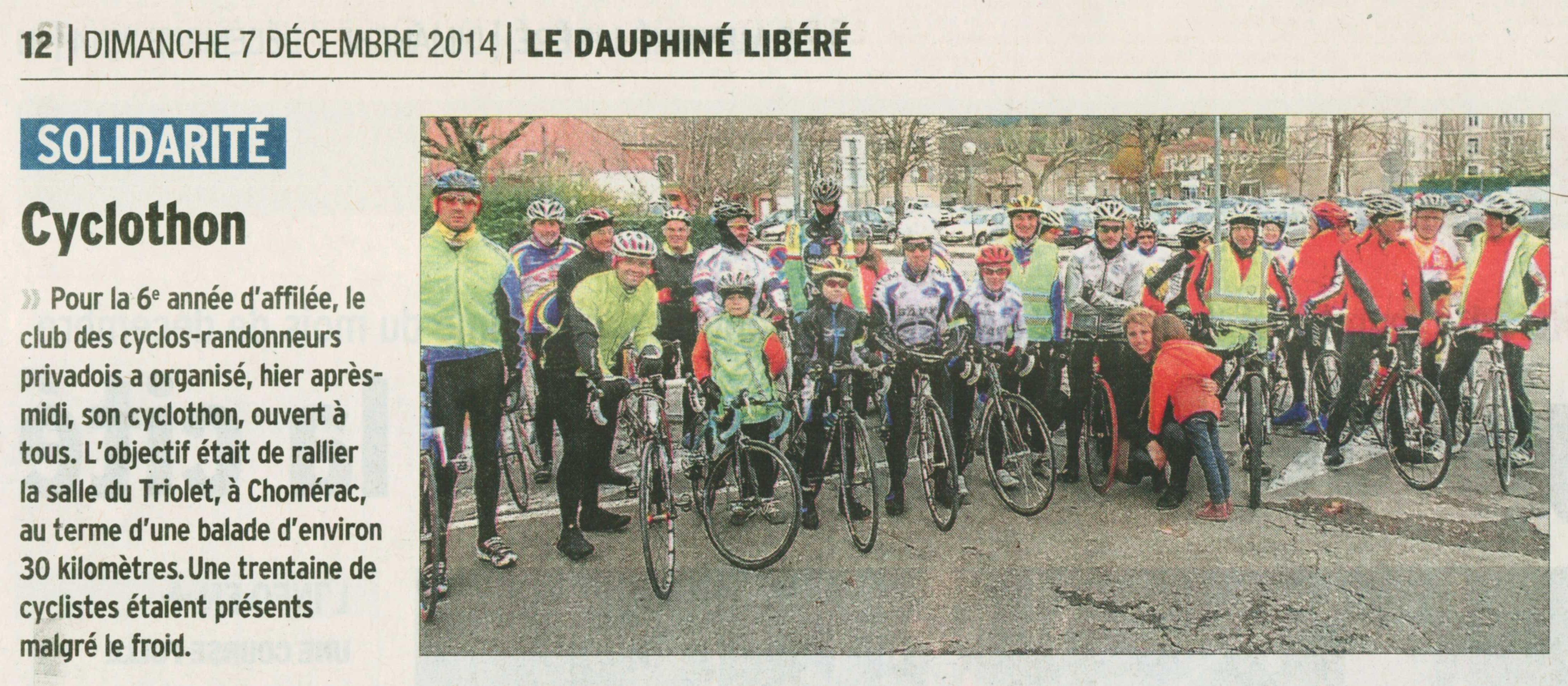 Le Dauphiné dimanche 7 décembre 2014
